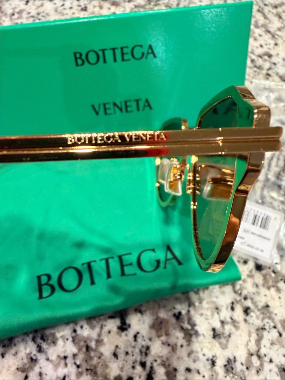 Bottega Veneta glaze Round-frame Gold-tone Aviator Sunglasses BV1271S 002 NIB - Picture 16 of 16
